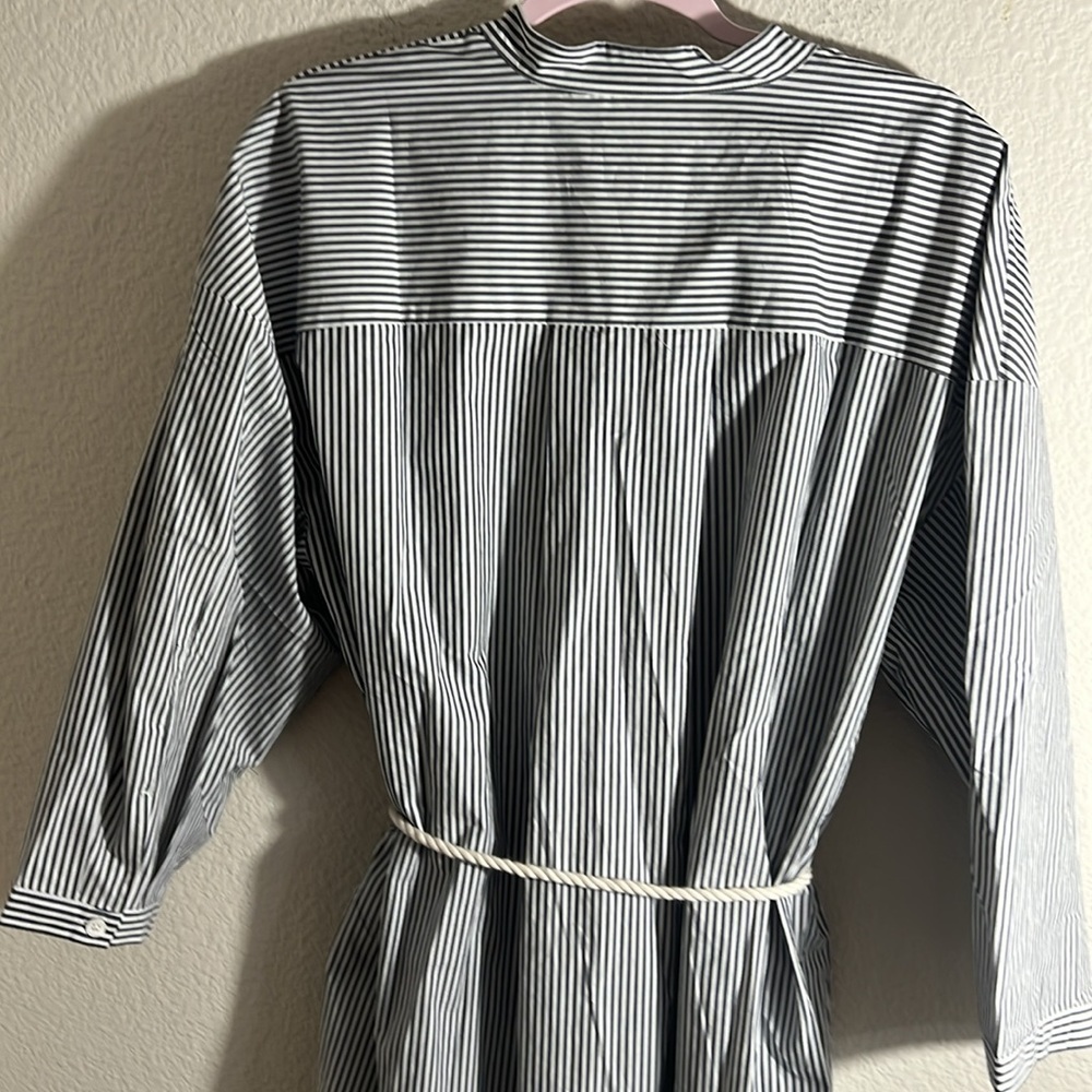Banana Republic women’s SHIRT dress  SZ XL 100% cotton v-neck POPLIN   Coastal - Picture 10 of 10